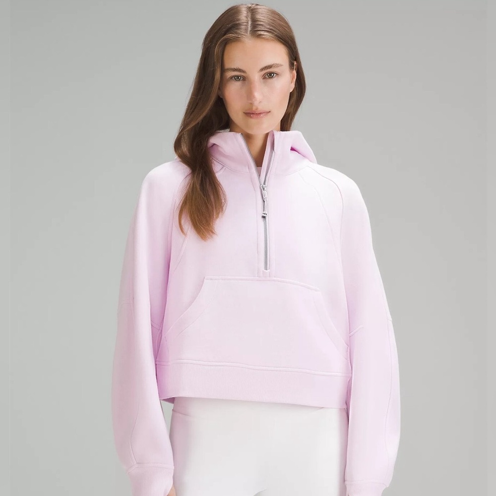 lululemon Light Pink Scuba Hoodie Crop